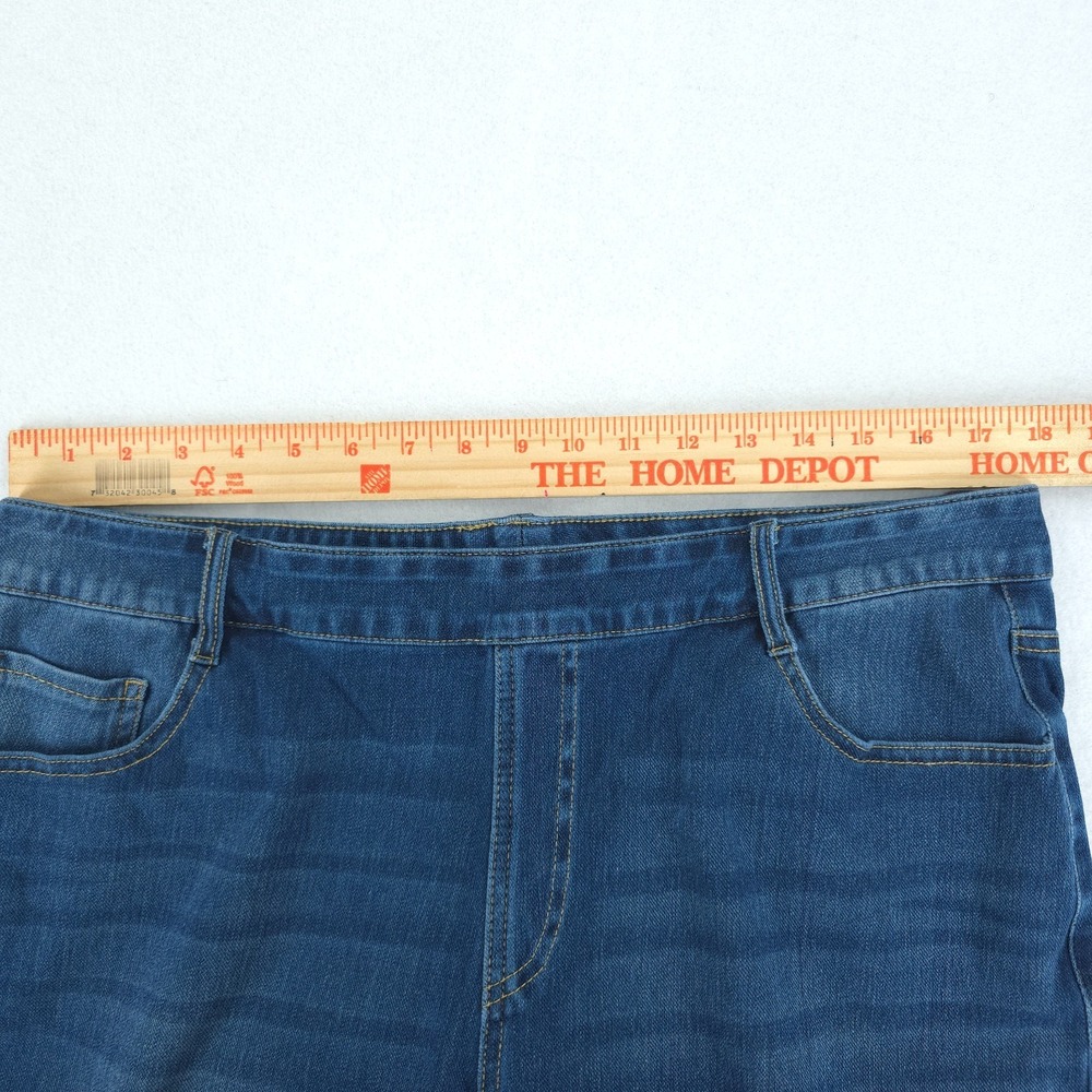 Halara Flex Women's 1X Blue High Rise Straight Leg Stretch Jeans Comfort Casual - Picture 4 of 9